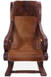 Hair-On Cowhide Wooden Handcrafted Rocking Chair - Golden Nile
