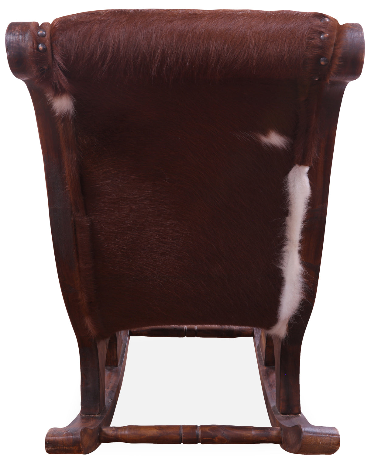 Hair-On Cowhide Wooden Handcrafted Rocking Chair - Golden Nile