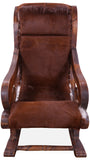 Hair-On Cowhide Wooden Handcrafted Rocking Chair - Golden Nile