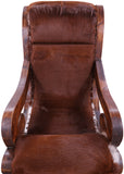 Hair-On Cowhide Wooden Handcrafted Rocking Chair - Golden Nile