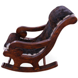 Hair-On Cowhide Wooden Handcrafted Rocking Chair - Golden Nile