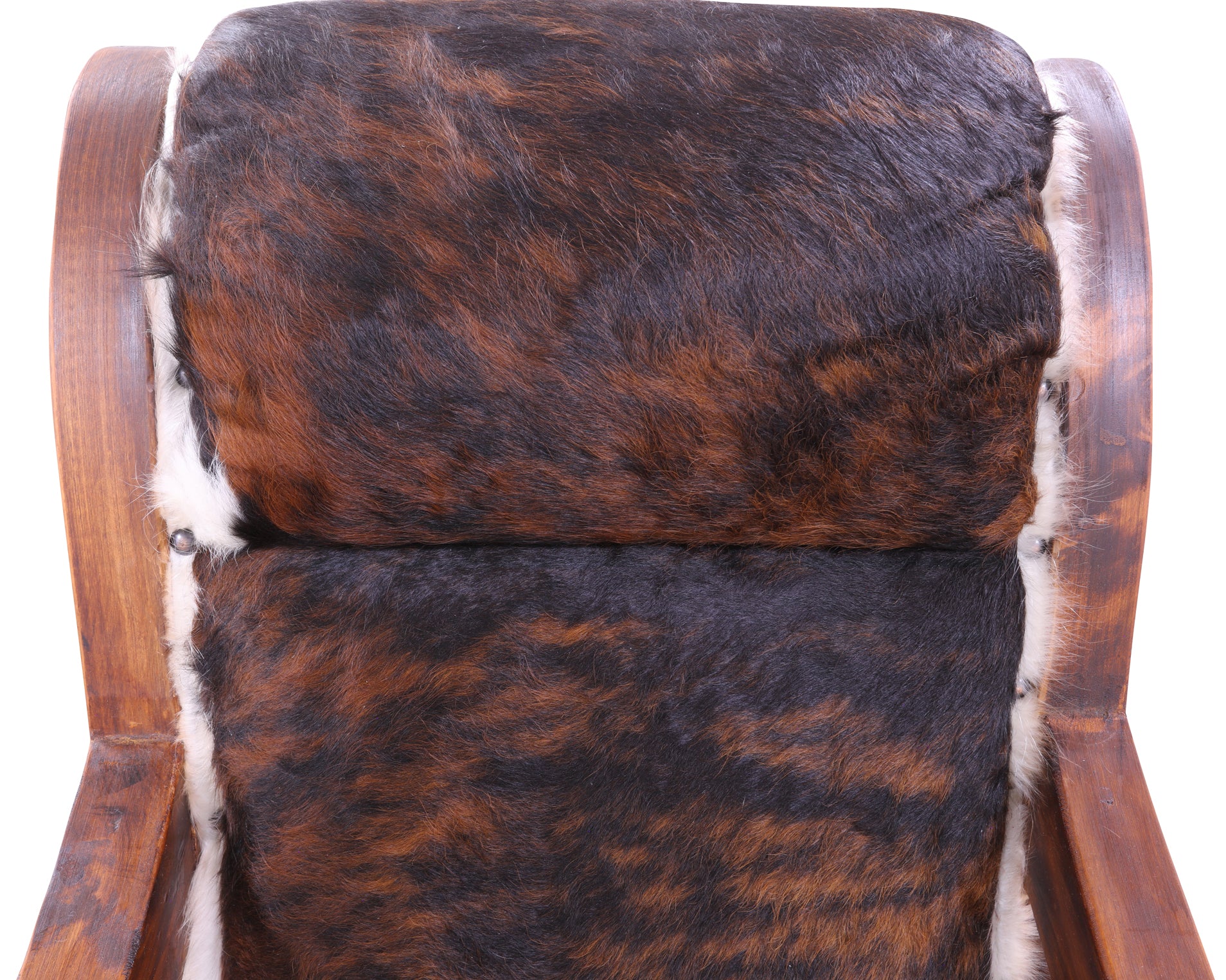 Hair-On Cowhide Wooden Handcrafted Rocking Chair - Golden Nile