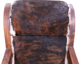 Hair-On Cowhide Wooden Handcrafted Rocking Chair - Golden Nile