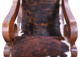 Hair-On Cowhide Wooden Handcrafted Rocking Chair - Golden Nile