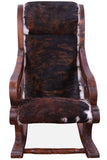 Hair-On Cowhide Wooden Handcrafted Rocking Chair - Golden Nile