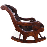 Hair-On Cowhide Wooden Handcrafted Rocking Chair - Golden Nile