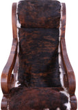 Hair-On Cowhide Wooden Handcrafted Rocking Chair - Golden Nile