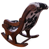 Hair-On Cowhide Wooden Handcrafted Rocking Chair - Golden Nile
