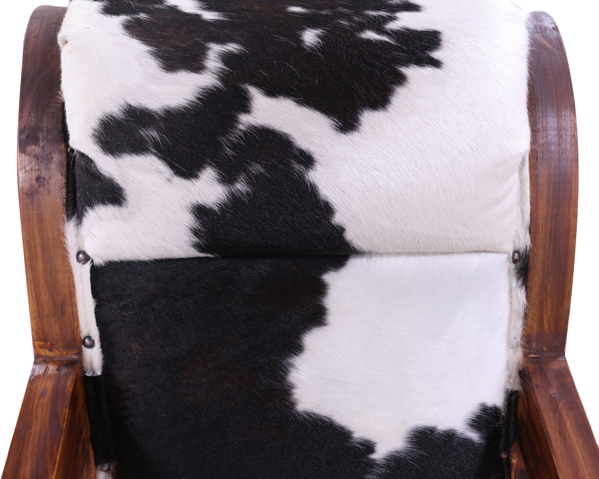 Hair-On Cowhide Wooden Handcrafted Rocking Chair - Golden Nile