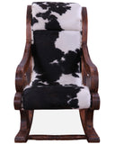 Hair-On Cowhide Wooden Handcrafted Rocking Chair - Golden Nile
