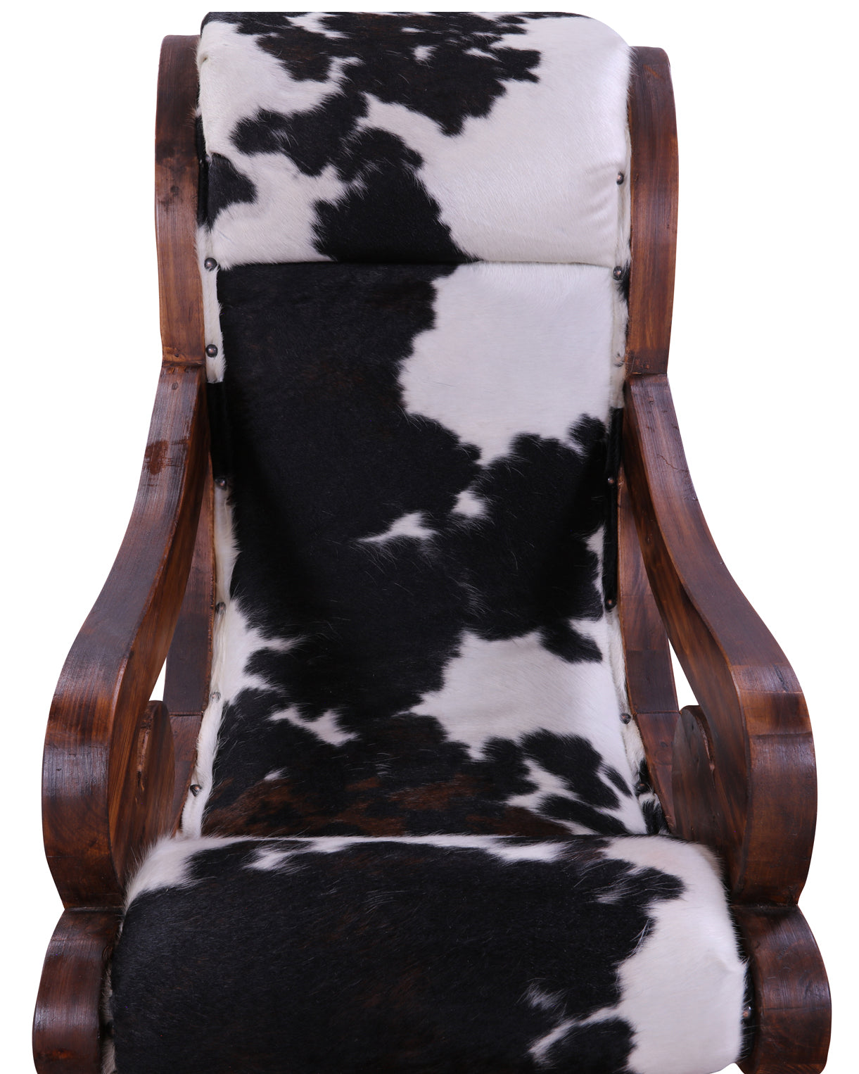 Hair-On Cowhide Wooden Handcrafted Rocking Chair - Golden Nile