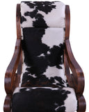 Hair-On Cowhide Wooden Handcrafted Rocking Chair - Golden Nile