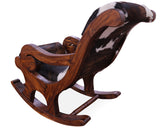 Hair-On Cowhide Wooden Handcrafted Rocking Chair - Golden Nile
