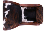 Hair-On Cowhide Wooden Handcrafted Rocking Chair - Golden Nile