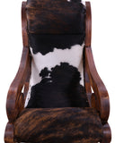Hair-On Cowhide Wooden Handcrafted Rocking Chair - Golden Nile