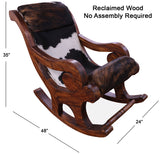 Hair-On Cowhide Wooden Handcrafted Rocking Chair - Golden Nile