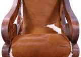 Hair-On Cowhide Wooden Handcrafted Rocking Chair - Golden Nile