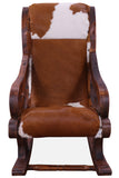 Hair-On Cowhide Wooden Handcrafted Rocking Chair - Golden Nile
