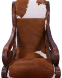 Hair-On Cowhide Wooden Handcrafted Rocking Chair - Golden Nile