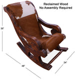 Hair-On Cowhide Wooden Handcrafted Rocking Chair - Golden Nile
