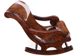 Hair-On Cowhide Wooden Handcrafted Rocking Chair - Golden Nile