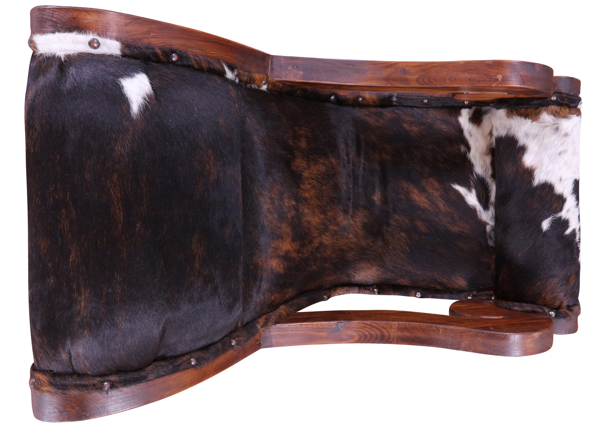 Hair-On Cowhide Wooden Handcrafted Rocking Chair - Golden Nile
