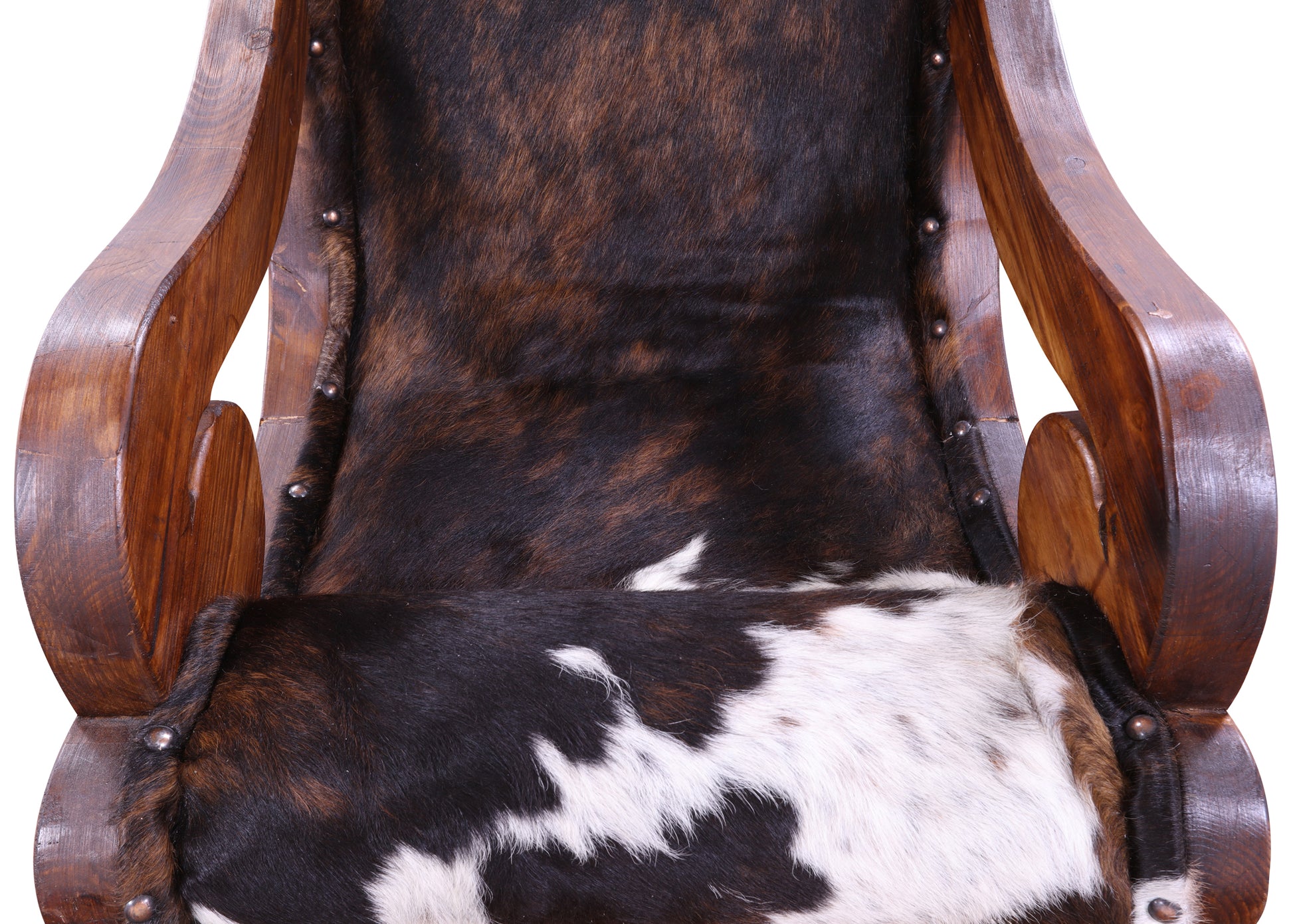 Hair-On Cowhide Wooden Handcrafted Rocking Chair - Golden Nile