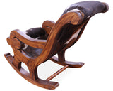 Hair-On Cowhide Wooden Handcrafted Rocking Chair - Golden Nile