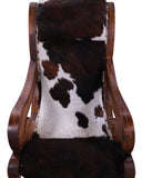 Hair-On Cowhide Wooden Handcrafted Rocking Chair - Golden Nile