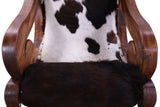 Hair-On Cowhide Wooden Handcrafted Rocking Chair - Golden Nile