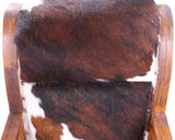 Hair-On Cowhide Wooden Handcrafted Rocking Chair - Golden Nile
