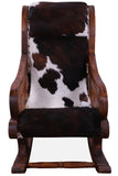 Hair-On Cowhide Wooden Handcrafted Rocking Chair - Golden Nile