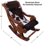 Hair-On Cowhide Wooden Handcrafted Rocking Chair - Golden Nile