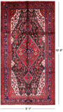 Black New Authentic Persian Hamadan Area Rug - 5' 1" X 10' - Golden Nile