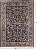 Blue New Persian Kashan Handmade Wool Rug - 9' 9" X 13' 0" - Golden Nile