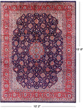 Blue Persian Mahal Hand Knotted Area Rug - 10' 2" X 13' 8" - Golden Nile