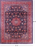 Blue New Persian Sarouk Area Rug - 9' 11" X 13' 2" - Golden Nile