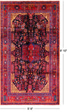 Black New Persian Nahavand Hand Knotted Area Rug - 5' 6" X 9' 10" - Golden Nile
