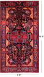 Black New Handmade Persian Nahavand Wool Rug - 5' 5" X 10' 5" - Golden Nile