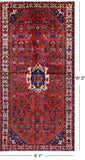 New Authentic Persian Hamadan Handmade Wool Rug - 5' 1" X 10' 2" - Golden Nile