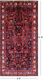 Black New Authentic Persian Handmade Area Rug - 5' 5" X 11' 0" - Golden Nile