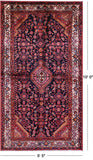 Black Hand Knotted New Authentic Persian Hamadan Wool Rug - 5' 5" X 10' 0" - Golden Nile
