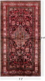 Black New Persian Nahavand Hand Knotted Area Rug - 5' 2" X 9' 8" - Golden Nile