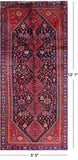 Black New Hand Knotted Persian Nahavand Wool Rug - 5' 5" X 12' 1" - Golden Nile