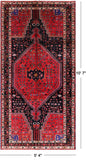 Black New Authentic Persian Hamadan Area Rug - 5' 4" X 10' 7" - Golden Nile