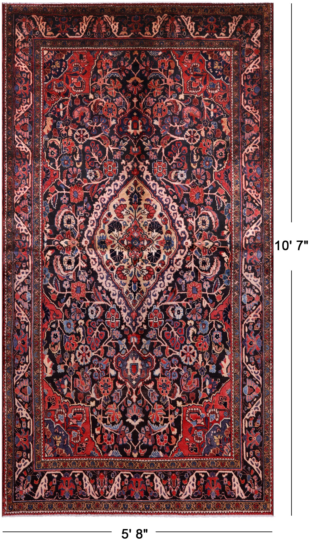 Handmade New Authentic Persian Nahavand Rug - 5' 8" X 10' 7" - Golden Nile