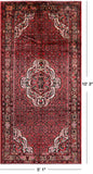 Red New Authentic Persian Hamadan Rug - 5' 1" X 10' 3" - Golden Nile