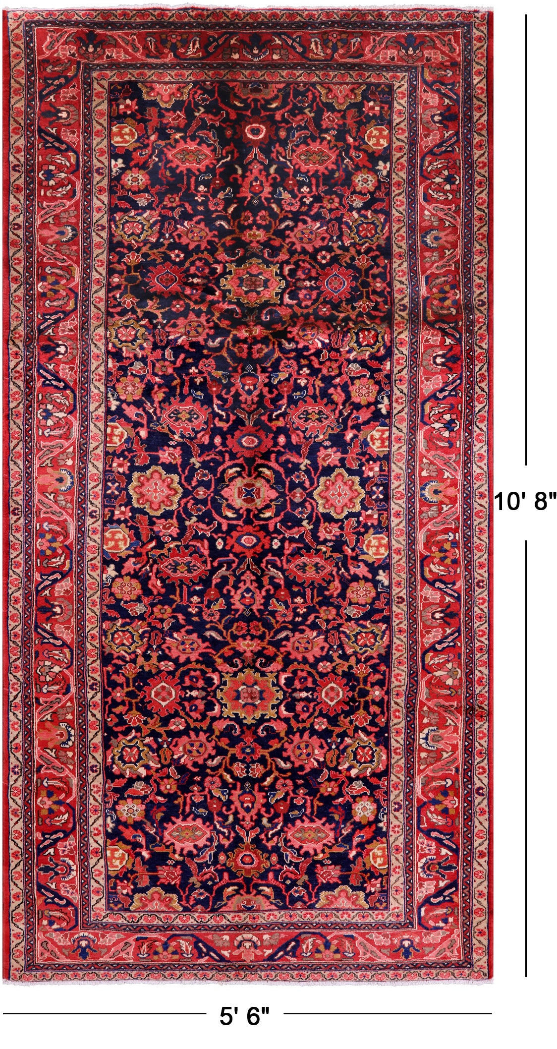 Handmade New Authentic Persian Mahal Rug - 5' 6" X 10' 8" - Golden Nile