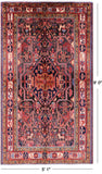 Black Authentic Persian Nahavand Handmade Area Rug - 5' 1" X 9' 0" - Golden Nile
