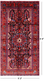 Black New Authentic Persian Nahavand Area Rug - 5' 2" X 9' 8" - Golden Nile